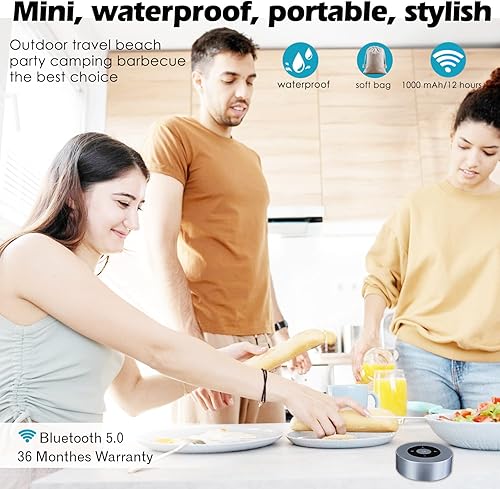 Miniatura 7 de Altavoz Bluetooth táctil LED portátil inalámbrico con sonido HD, 12 horas de reproducción, Bluetooth 5.0, soporte micro SD, para