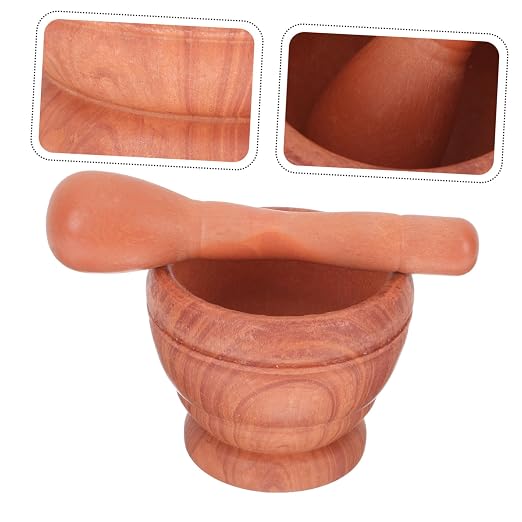 Set mortero y mano de ajo plástico Alipis 2 piezas miniatura 6