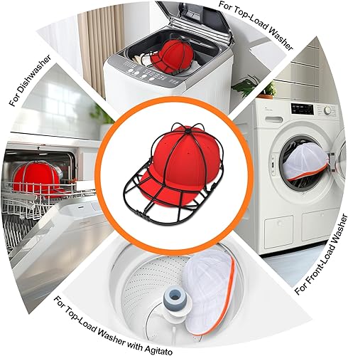 Miniatura 4 de Arandelas para gorras de béisbol con bolsa de malla, apto para jaula de marco de arandela de sombreros de adultosniños, estantes protectores de