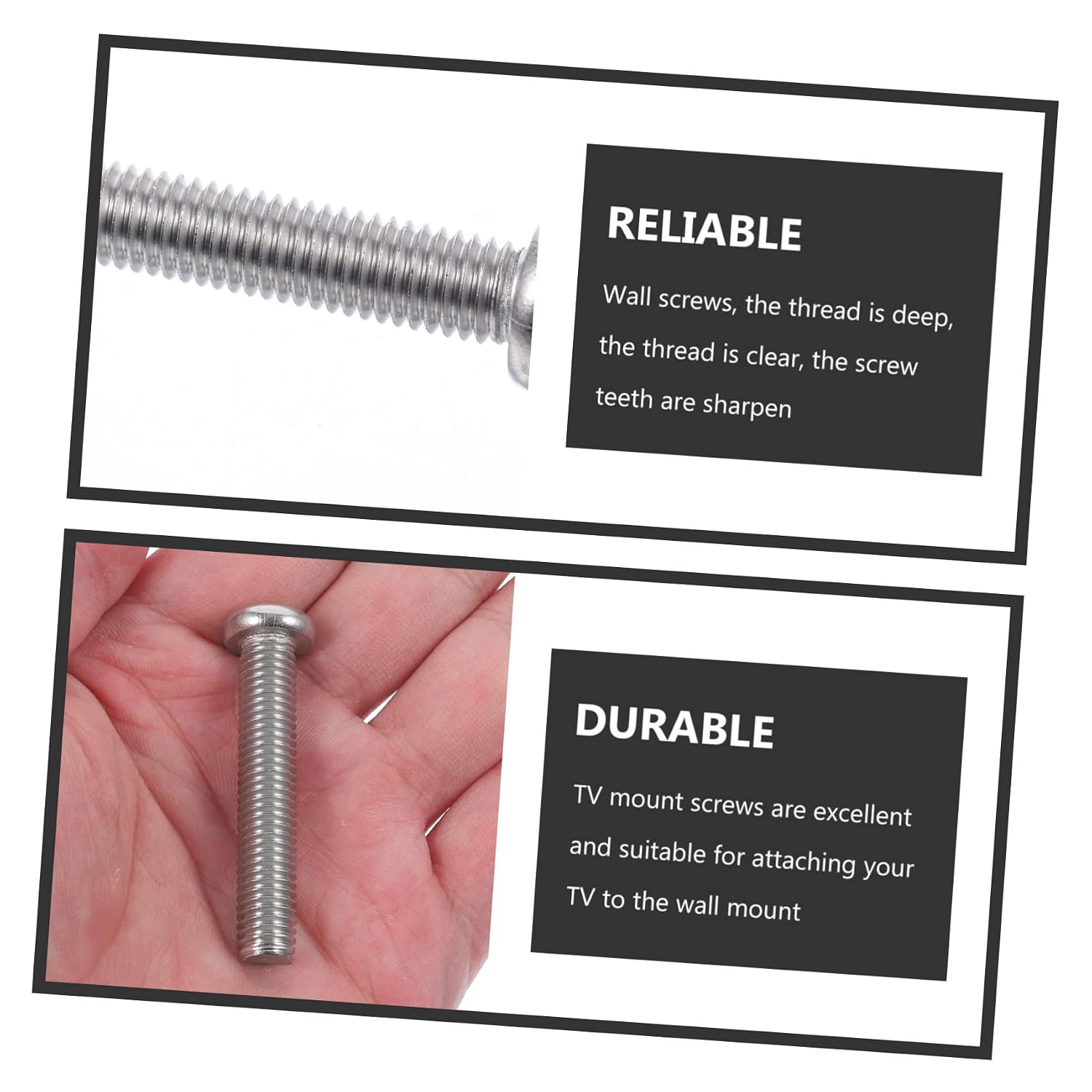 10pcs Stainless Steel Pan Machine Screws Cross Screws for Tv Mounting and Use Easy Installation Fit