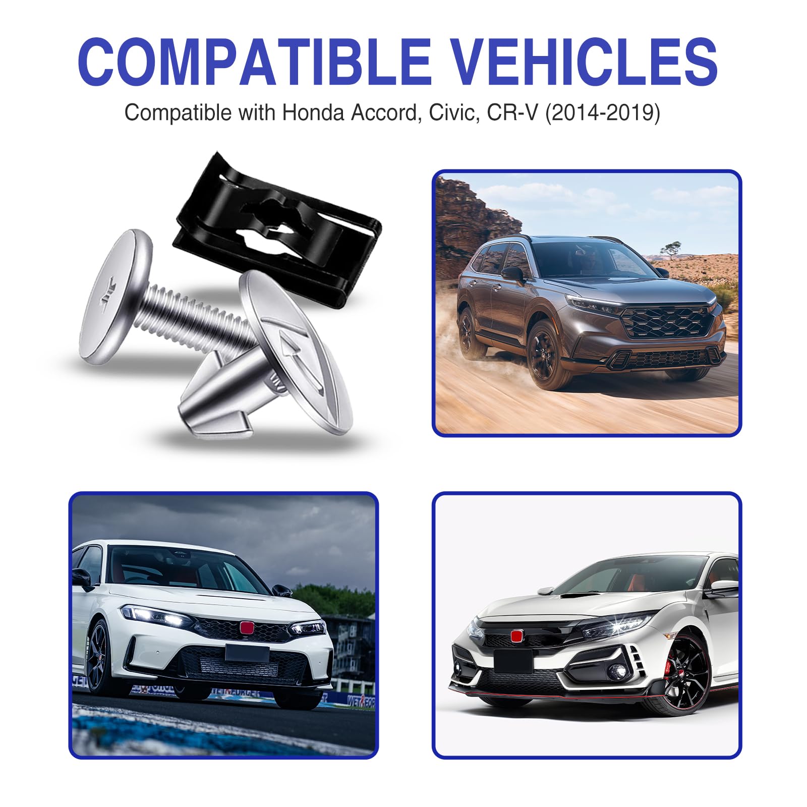 14PCS Engine Splash Shield Hardware Kit – Under Engine Cover Bolts & Clips for Skid Plate & Oil Pan Protection – Replaces 90105-TBA-A00, 90674-TY2-A01