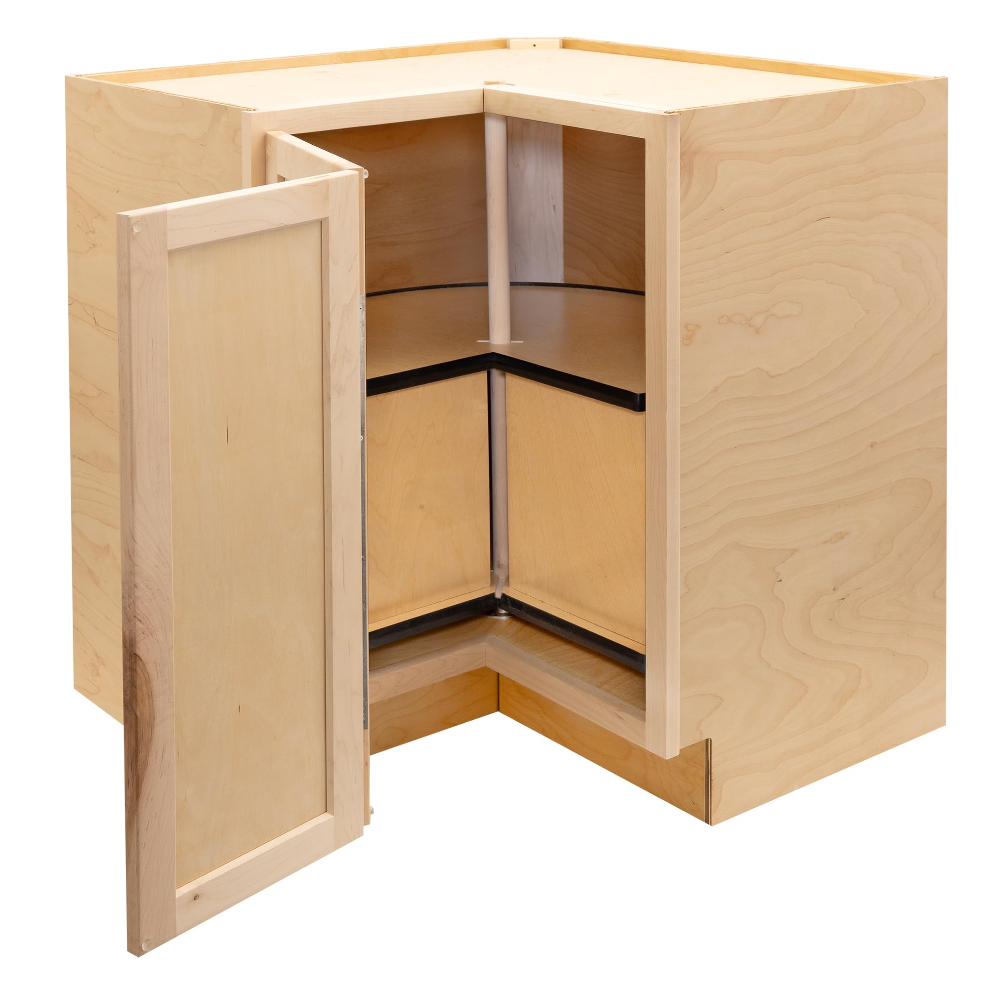 Quicklock RTA (Ready-to-Assemble) | Base Kitchen Cabinets - Shaker Style | Made in America (Raw Maple, 18" D x 30" W x 34.5" H Lazy Susan)