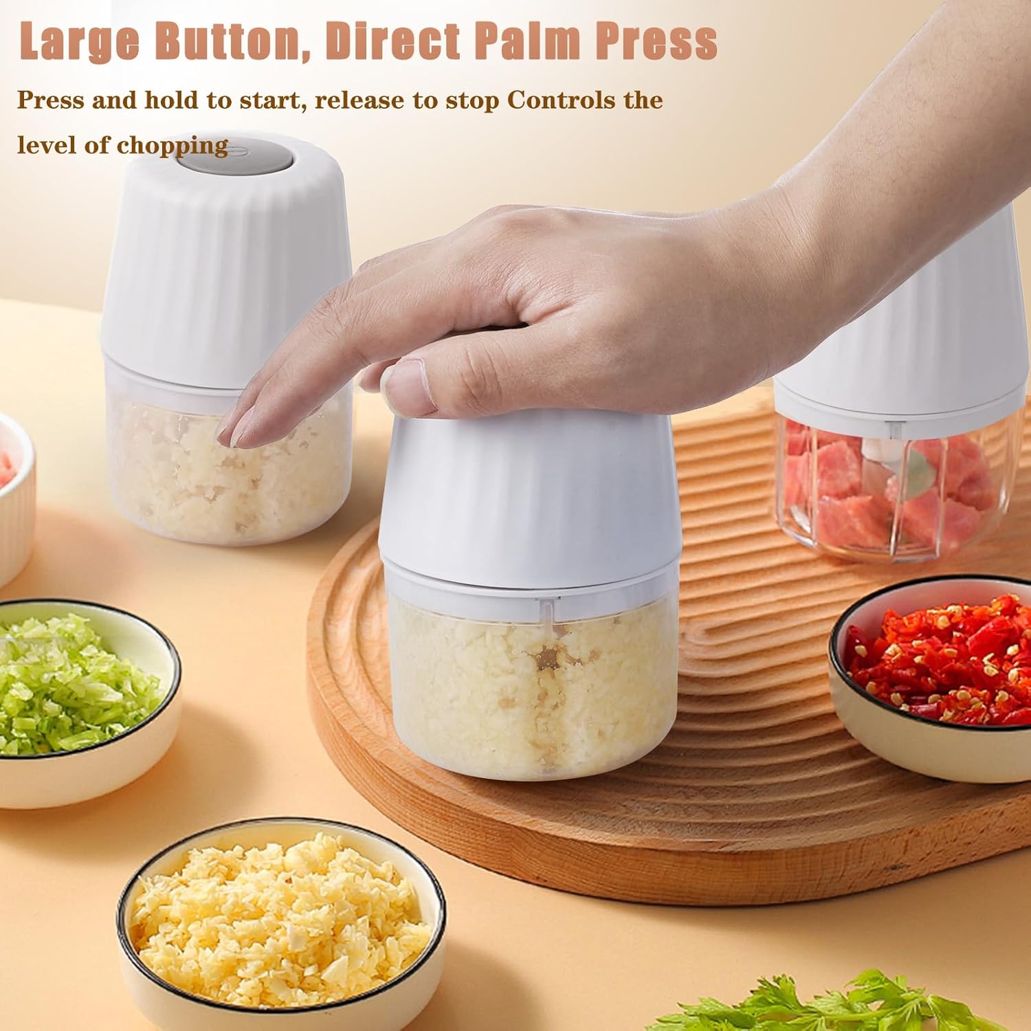 250ML Electric Garlic Chopper and Cordless Hand Mixer Bundle