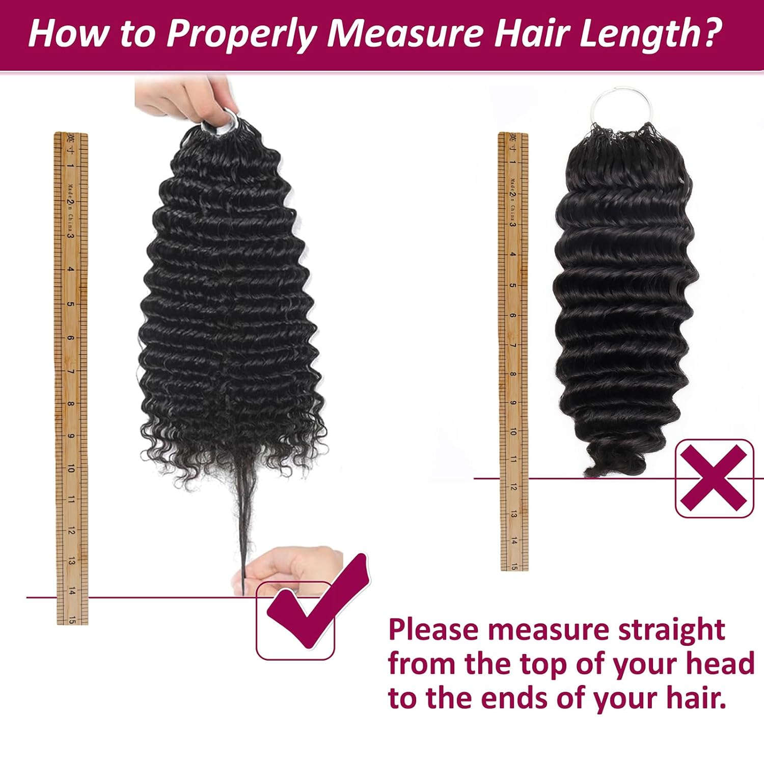 Human Crochet Hair for Black Women Deep Wave Curly Human Hair Miracle Knots Crochet Bundles 14 Inch 50g Pre-Separated Feather Crochet Human Hair Invisible Crochet Hair Extensions Kit, Natural Black