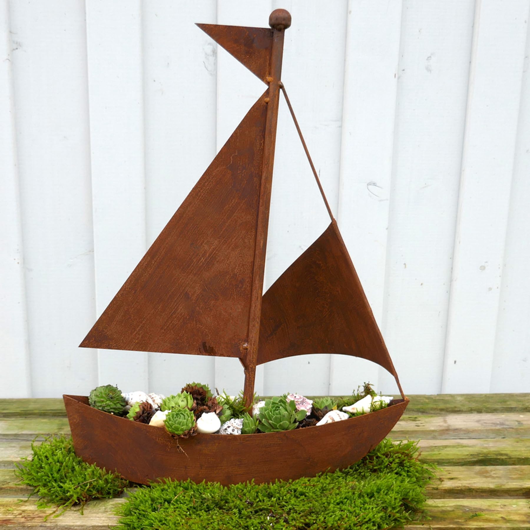 Storm's Gartenzaubereien Deko - Schiff in Rostoptik zum Bepflanzen - Maritime Deko