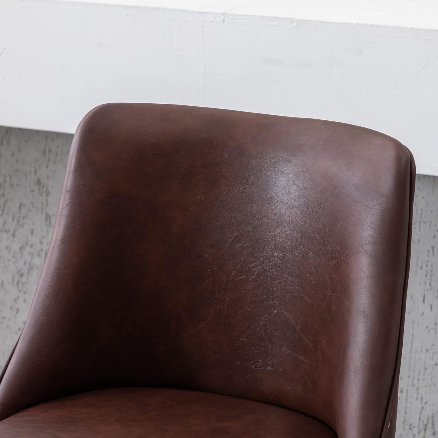 Chairus Set of 2 Mid-Century Modern 27 inch Swivel Bar Stools with Wood Legs, Faux Leather Upholstered, for Home Bar/Kitchen Island/Restaurant, Chocolate
