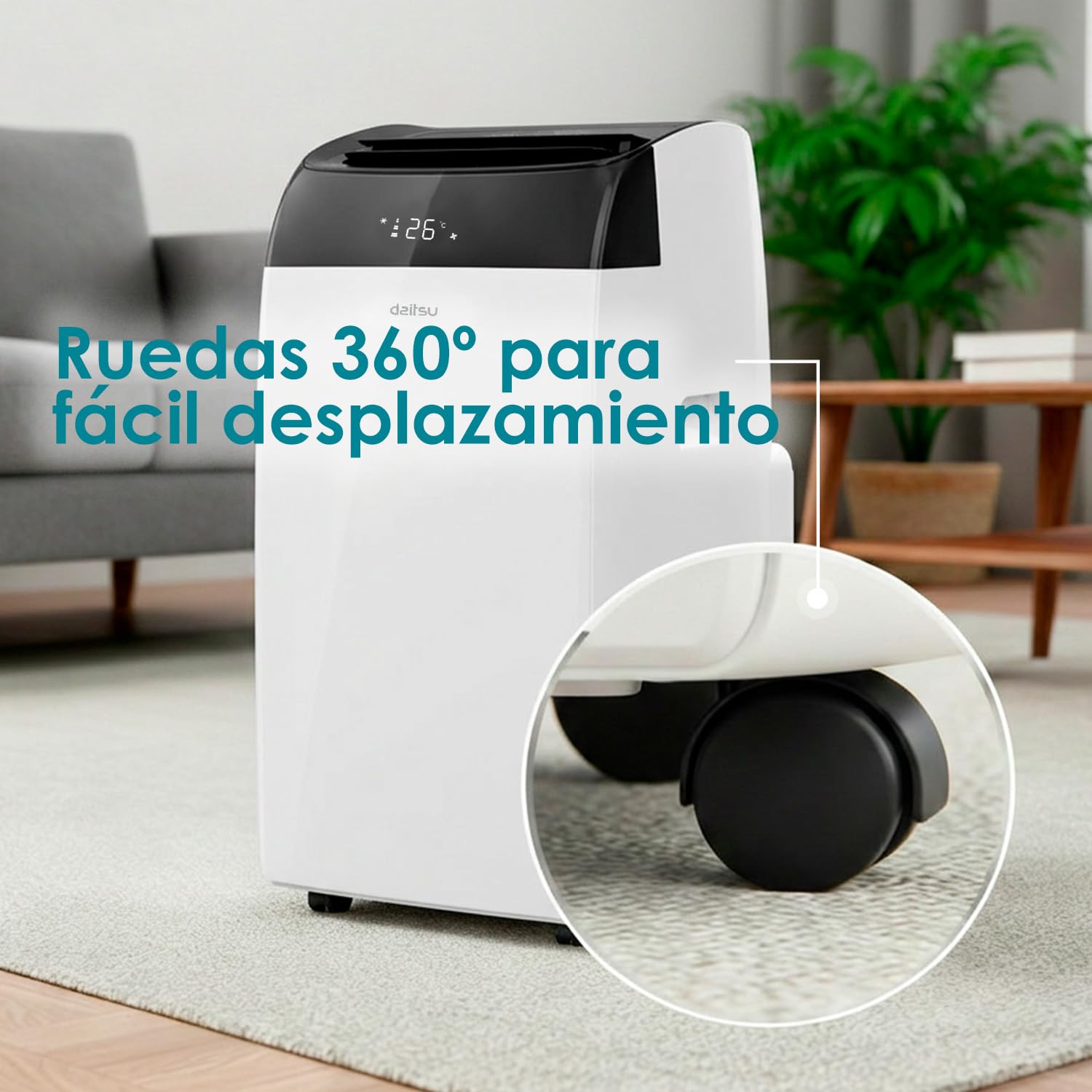 Daitsu Alisios Premium APD12FCX Aire Acondicionado Portátil con Bomba de Calor WiFi 3009 Frigorías