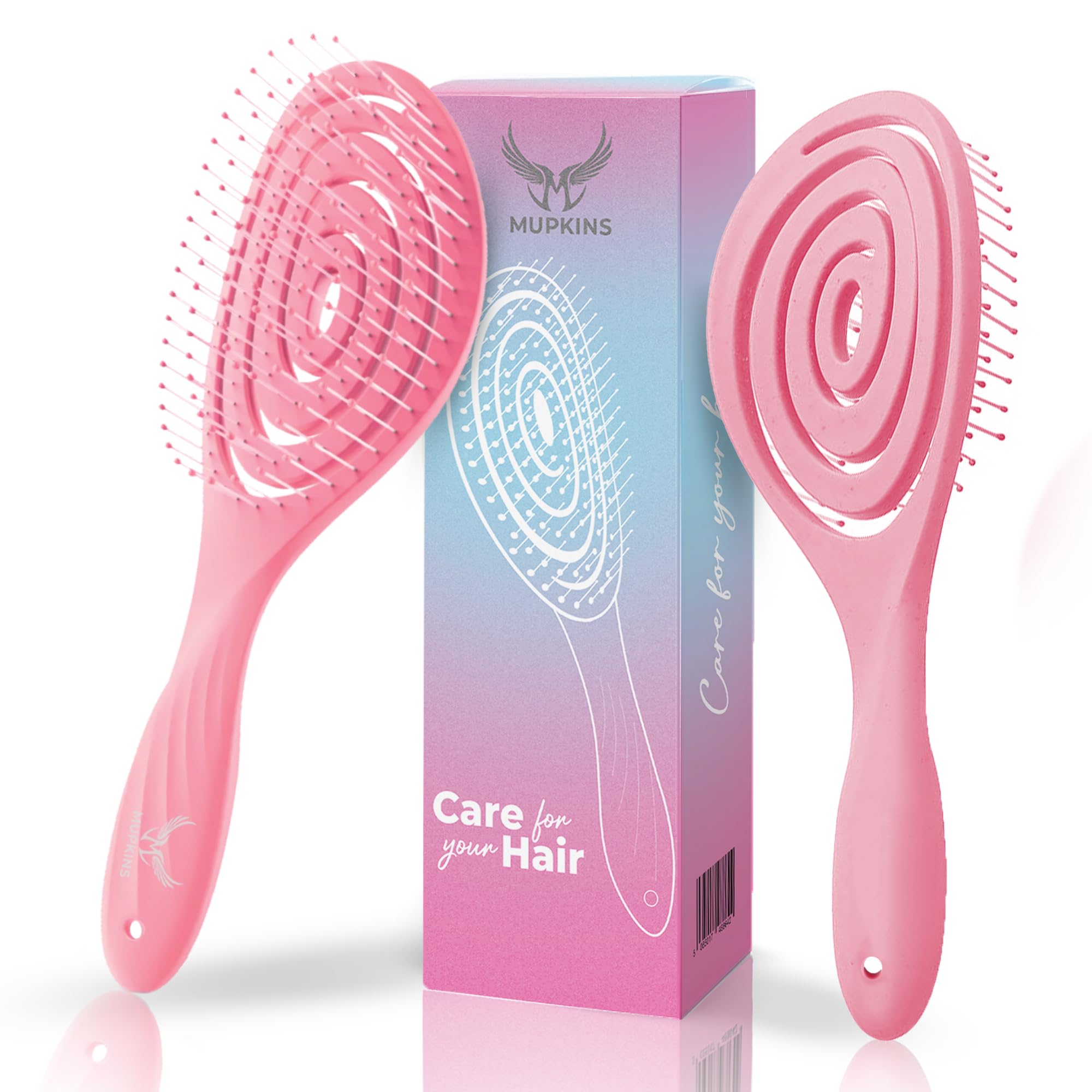 Mupkins Detangling Hair Brush for Women Men & Children, Detangle Hair Brush with Soft Bristles for Curly Straight, Thick