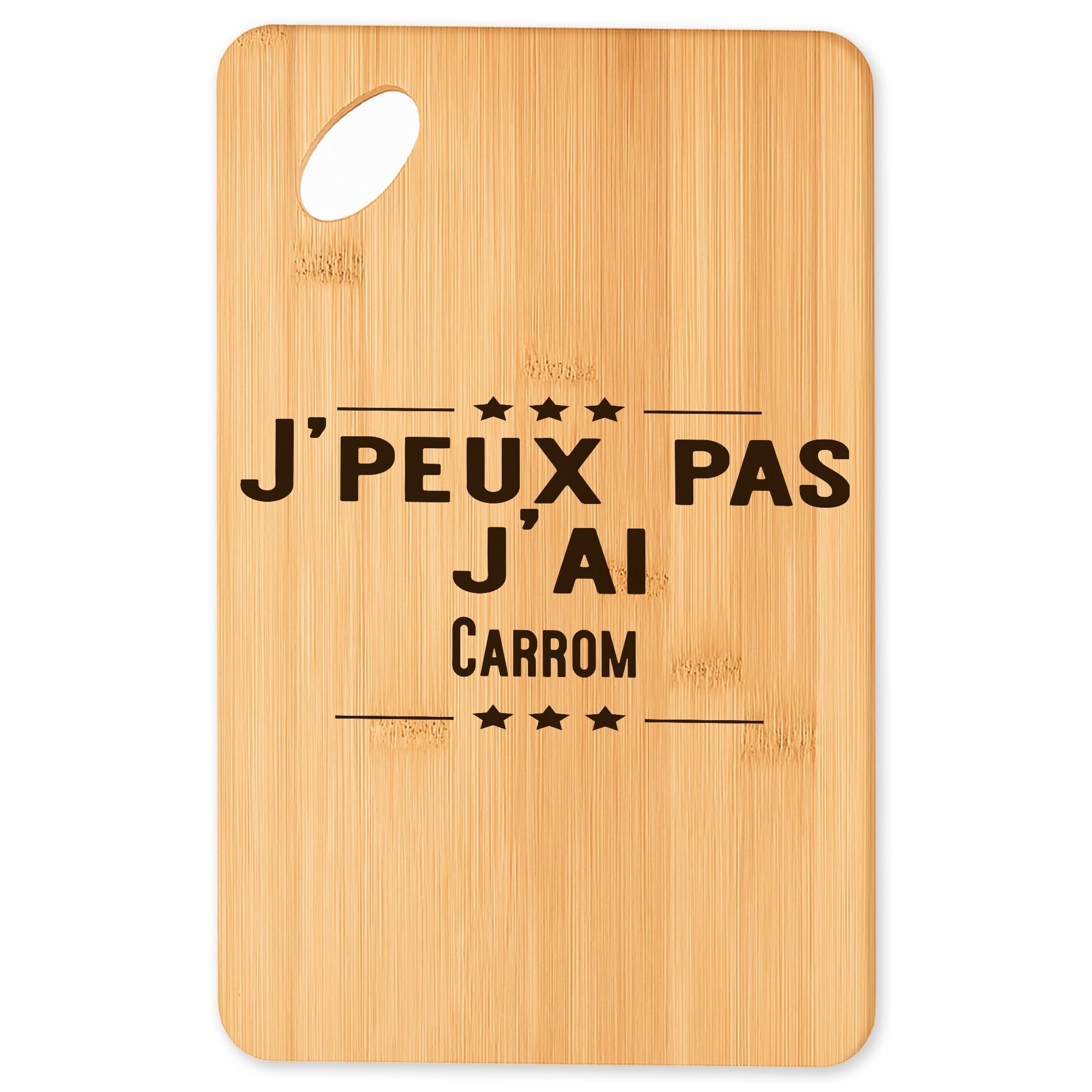 Planche à découper en bambou résistant modèle Carrom plateau apéro