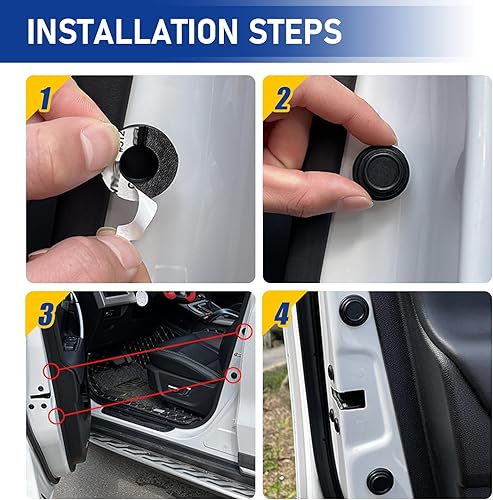 Miniatura 7 de Amortiguador de puerta de automóvil – 20 calcomanías de protección anticolisión, almohadilla de choque universal insonorizada, almohadillas de