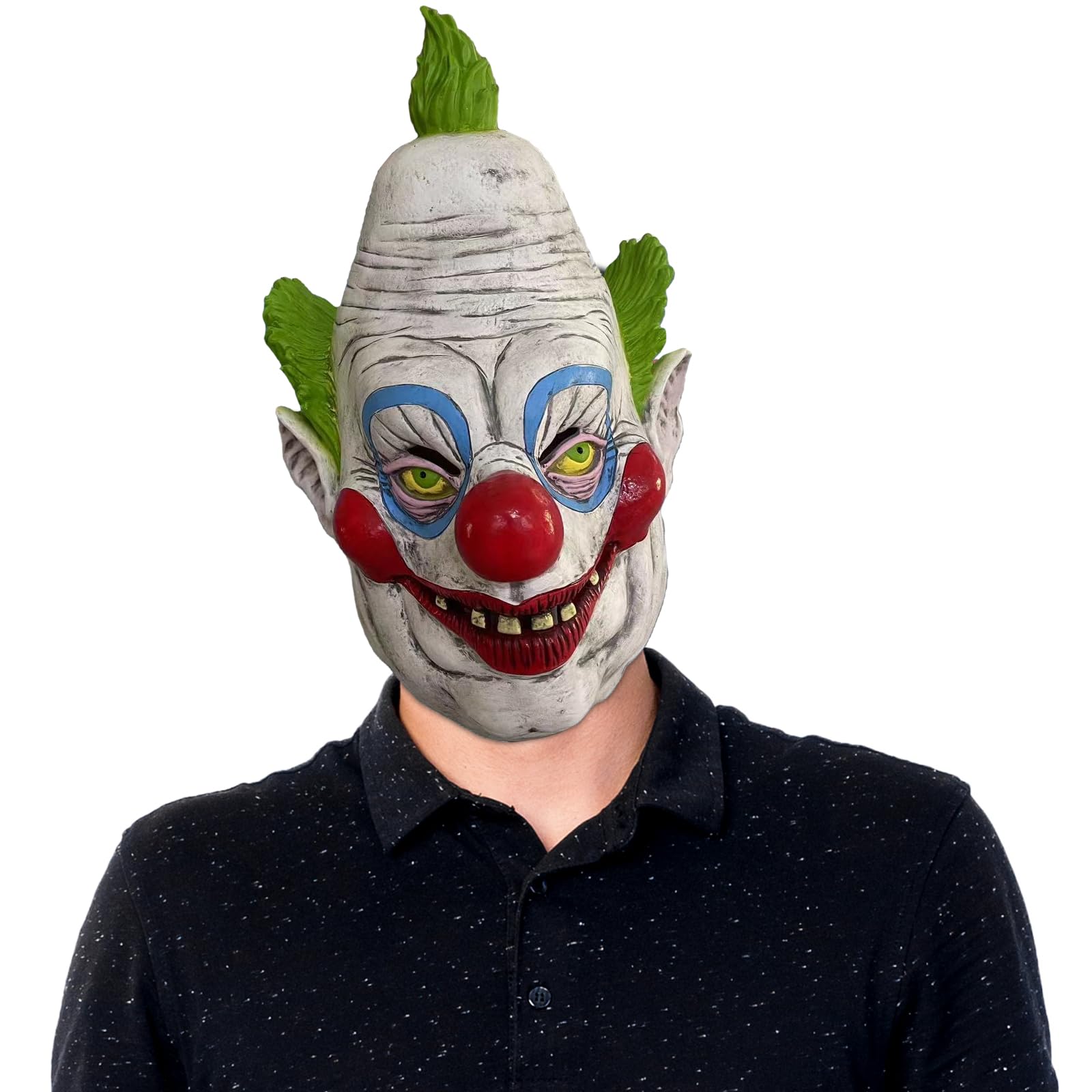 Applysu Scary Clown Mask Evil Killer Latex Mask Horror Realistic Headwear for Halloween Cosplay Party