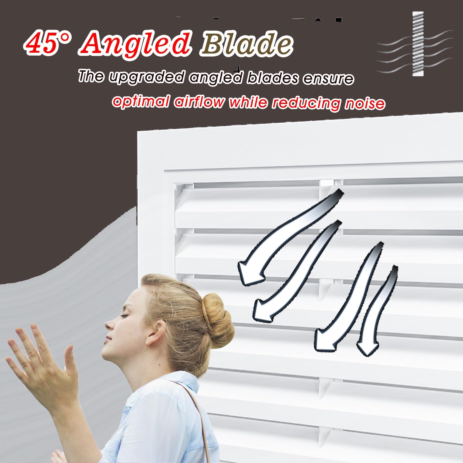 lüftungsgitter Aluminium-Schrank-Entlüftungsabdeckung, Weiß, Lüftungsgitter Mit Lamellen, Dekorative Luftrückführungs-Entlüftungsabdeckung(50x65cm/20x26in)