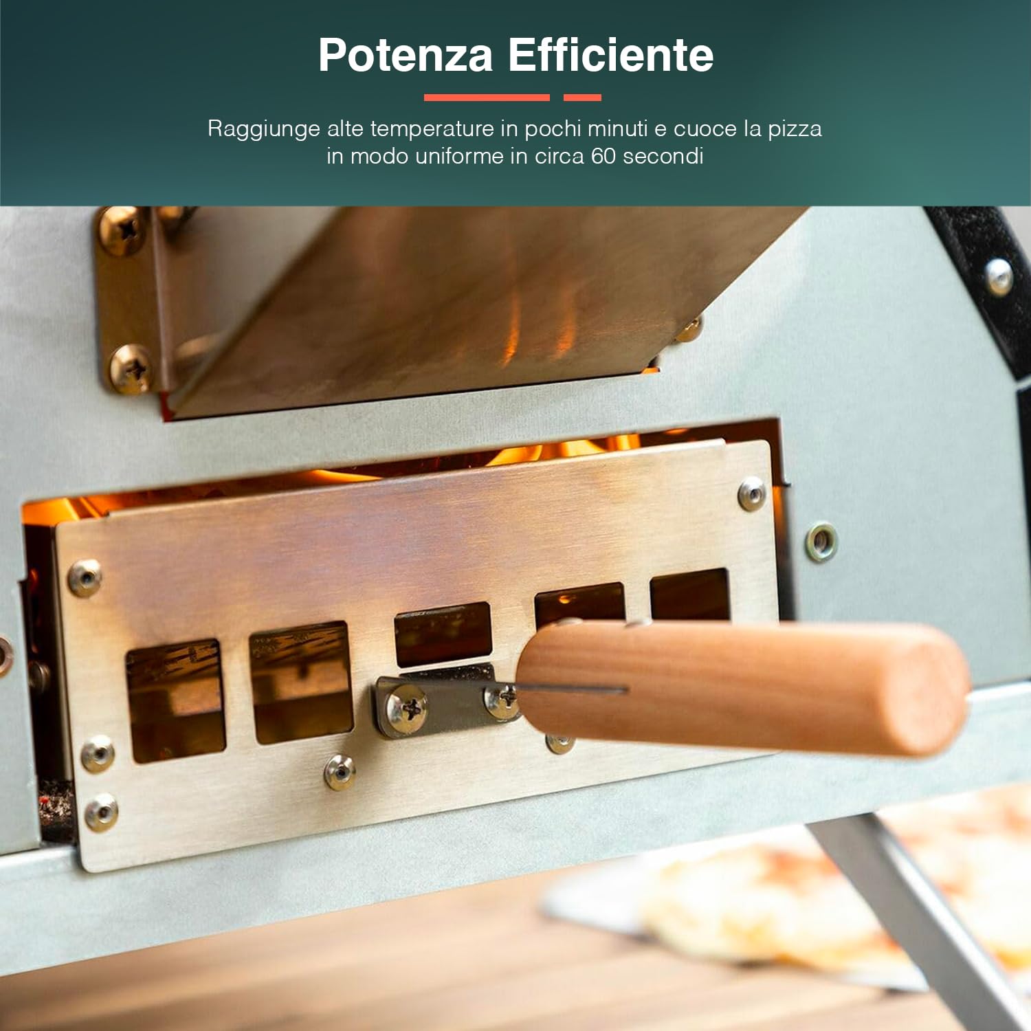 Avilia Forno a Pellet per Pizza - Forno per Esterni con Canna Fumaria, Termometro, Pietra Ceramica, Pala e Gambe Pieghevoli, Ideale per Giardini e Terrazze, in Pietra e Acciaio, 42x81x80cm