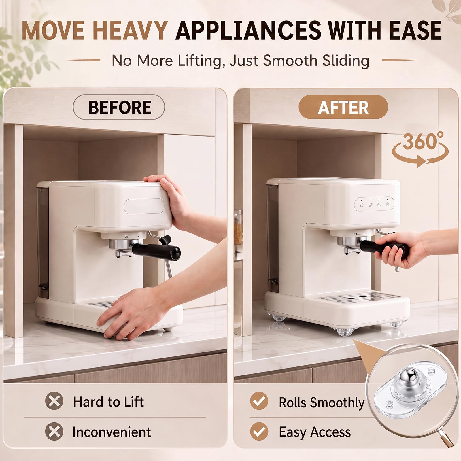 Honoson Self Adhesive Caster Wheels - Easy Furniture Moving -4