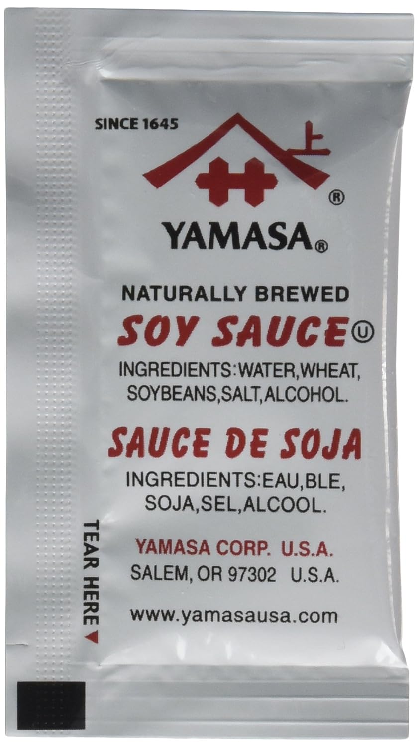 Yamasa, Soy Sauce, Full Flavor Japanese Brewed Soy Sauce Packets, 500 5.5ml Individual Portion Packs