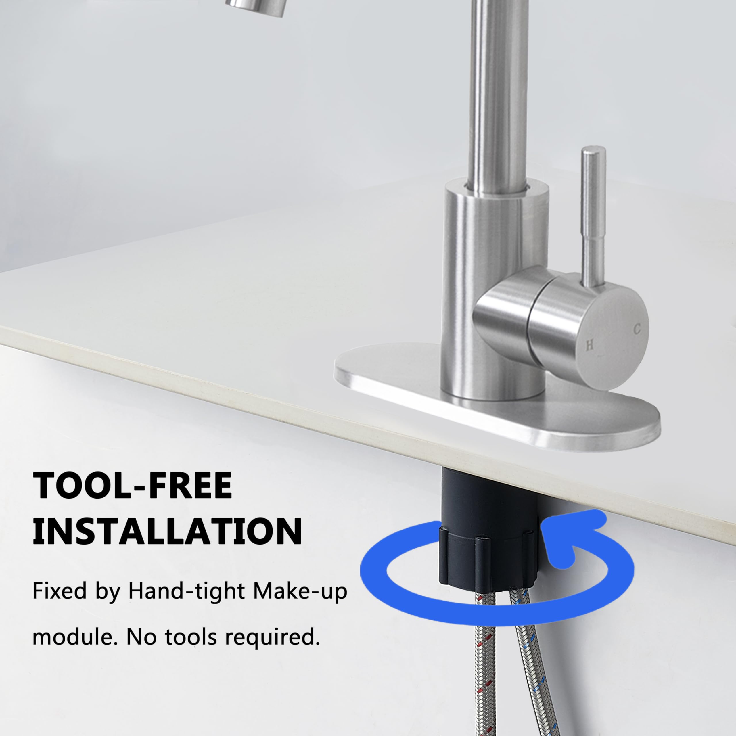 Cobbe 304 Stainless Steel Single Handle Single Hole Bathroom Faucet With Drain Kit Included In Gold H1s27009bg