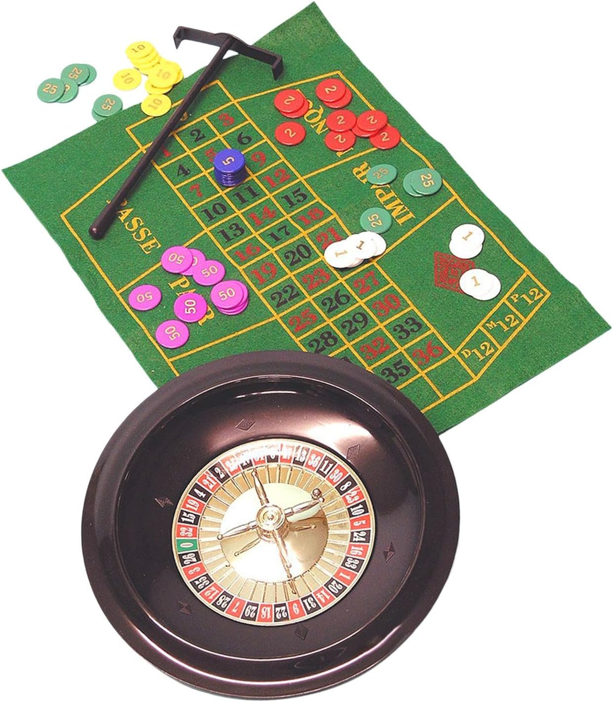 SECRET DESIRE 10 Inches Roulette Wheel 100 Chips and Table Mat Included for Bar Night Game
