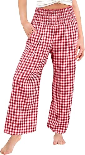 Girls Linen Pants Summer Wide Leg High Waist Casual Pant Tra