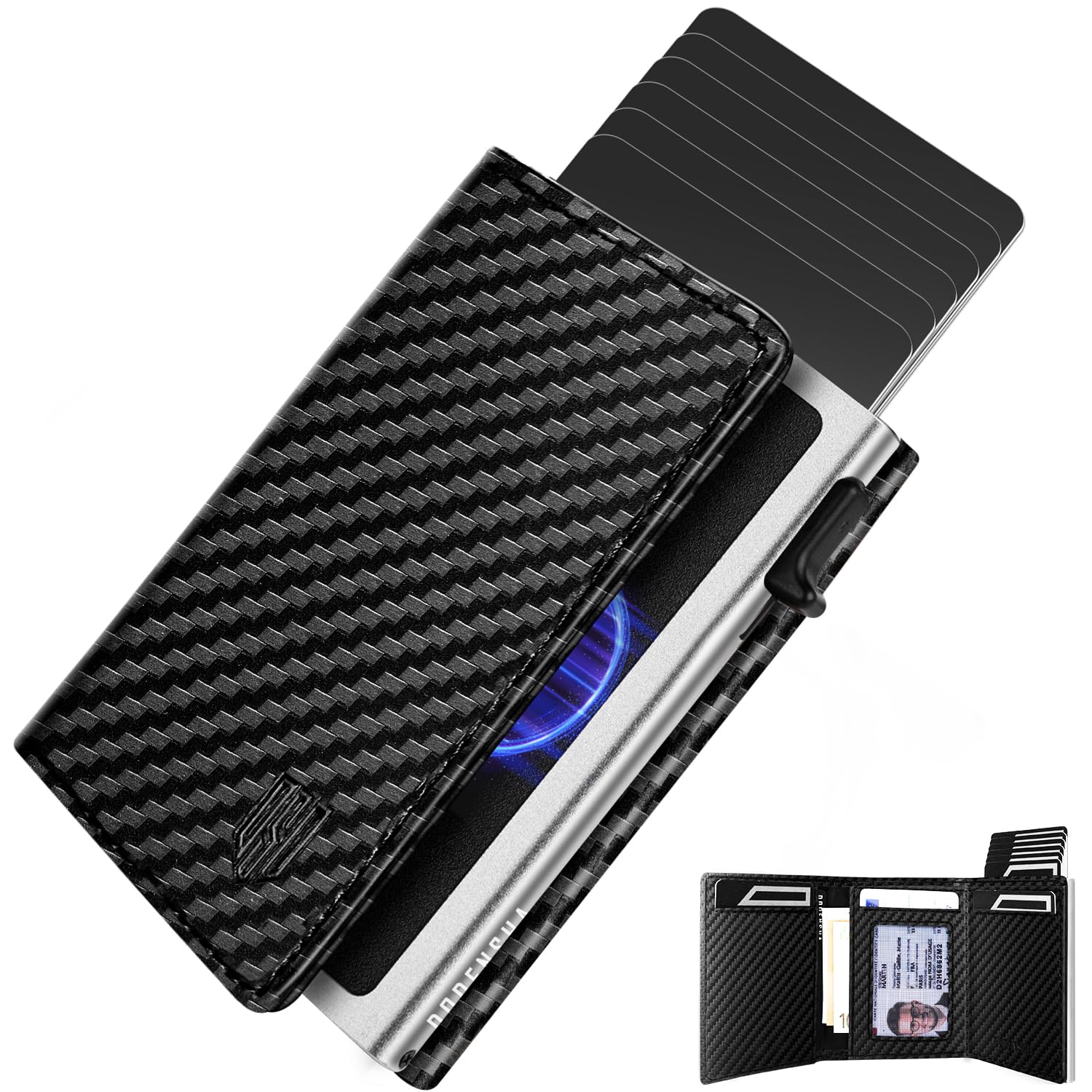 DODENSHA MagSnap Portmonee Herren I Slim Wallet mit Münzfach I Kreditkartenetui Geldbeutel für 10+ Karten I Magnetischer Verschluss Geldbörse Herren I RFID Schutz