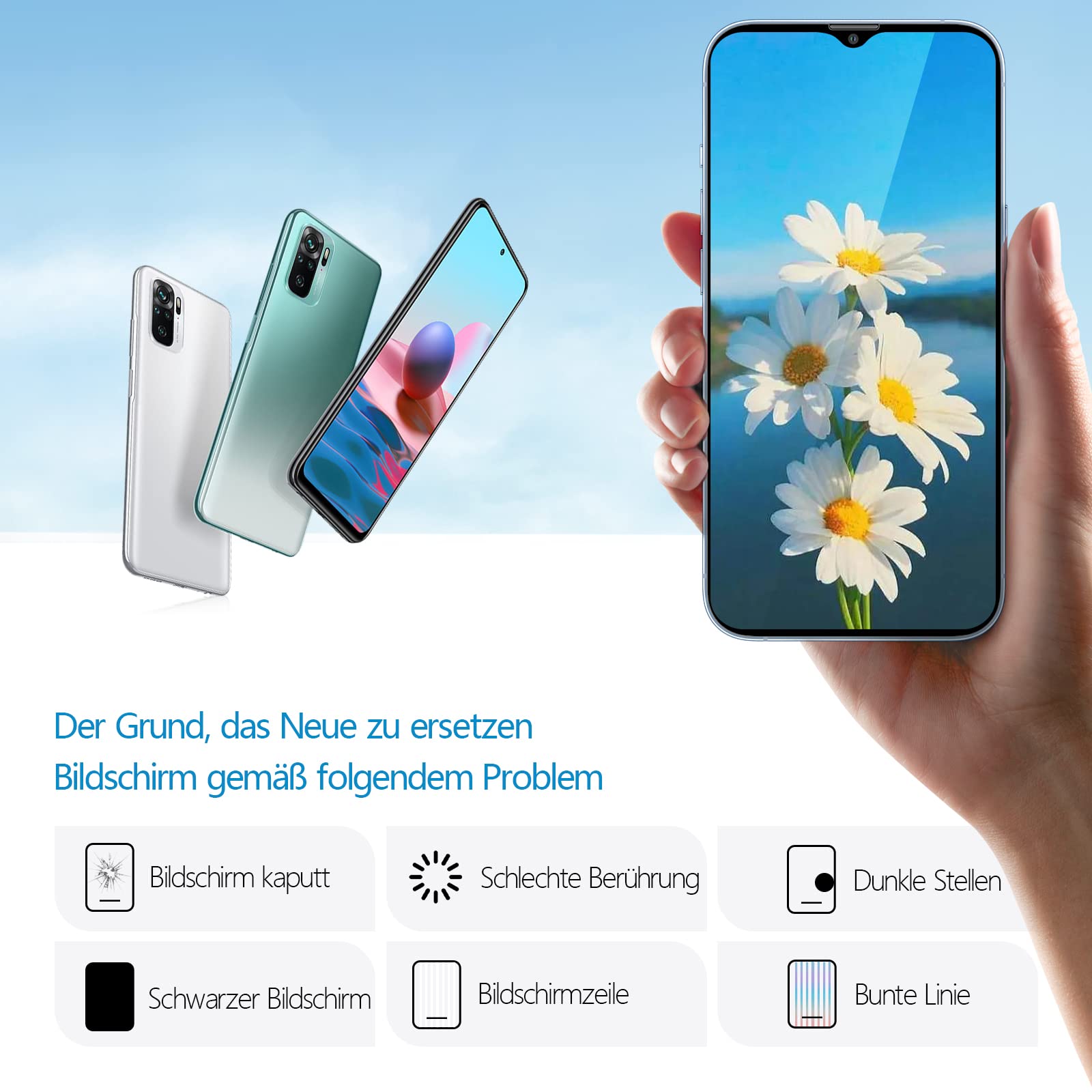 RongZy Display für Xiaomi Redmi Note 10 pro M2101K6G M2101K6R LCD  