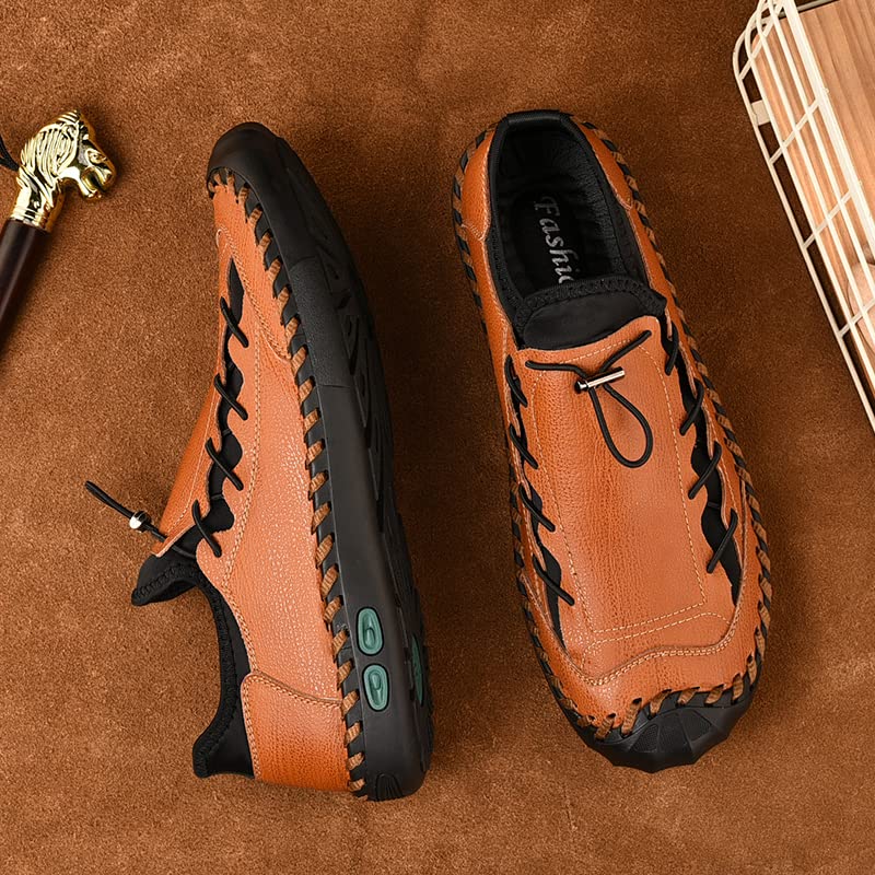 Walking Shoes Mens Leather Loafers for Men Casual Driving Dress Men's Slip on Boat Black White Brown Yellow Size Work Oxford Formal Male Handmade3