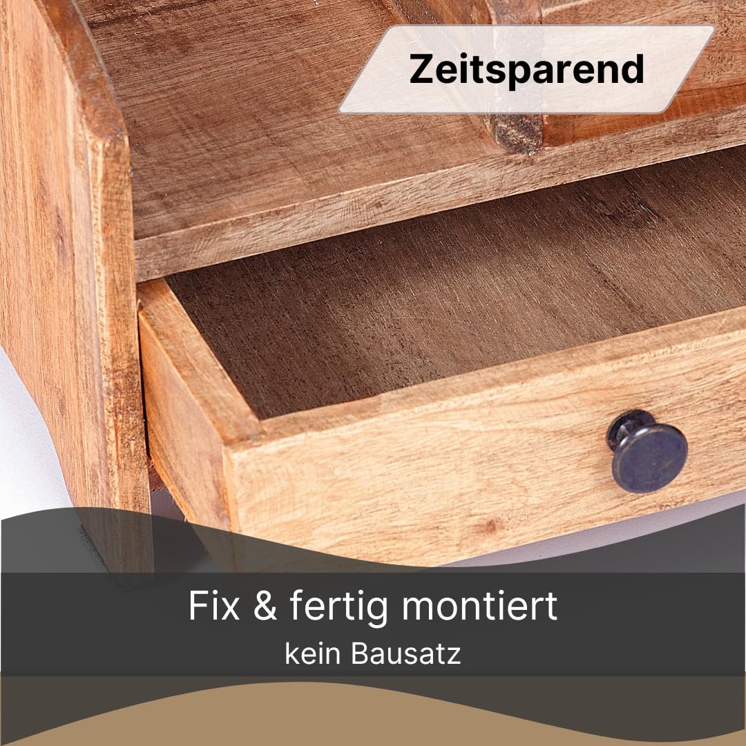 BÜRO ORGANIZER College | 30 cm, Mahagoni Holz, mit Schublade | Holz Organizer, Schreibtisch Ablage, Tisch Organizer, Natur Büroablage, Bürokiste
