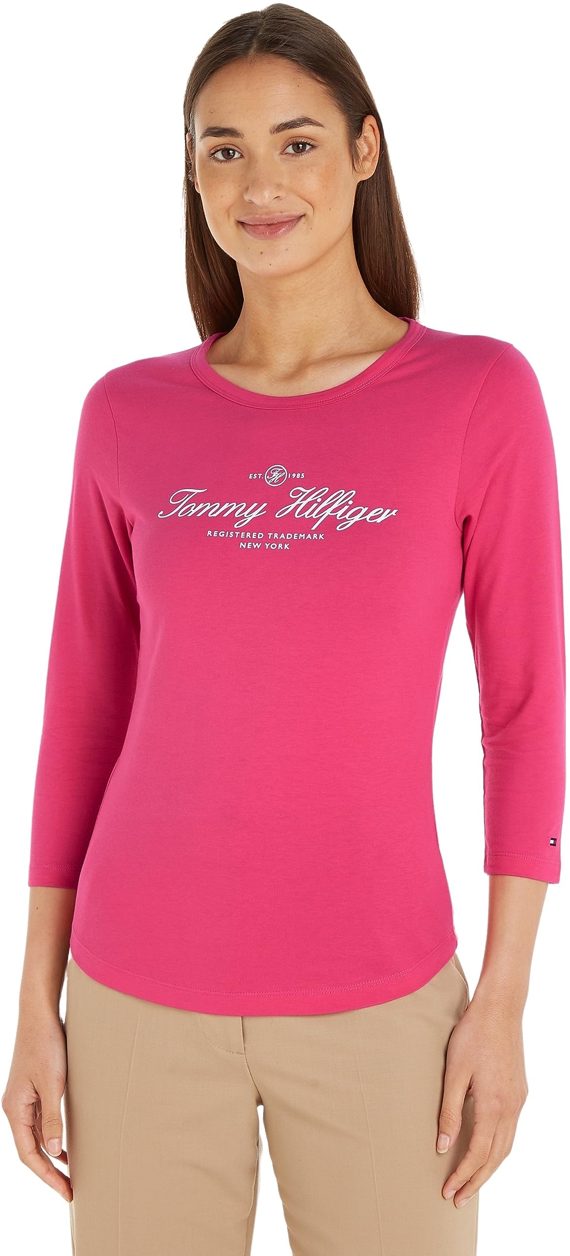 Tommy Hilfiger Camisetas de Punto de Manga Larga para Mujer