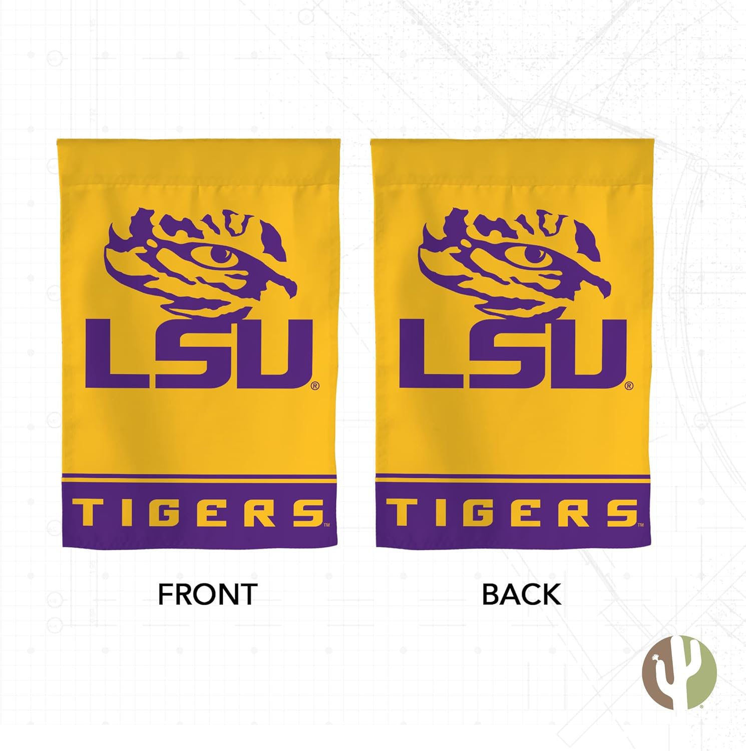 Desert Cactus Louisiana State University LSU Garden Flag – 19 x 12 inch LSU Tigers Banner, For Outdoor Display and Events(Design B) - Image 2