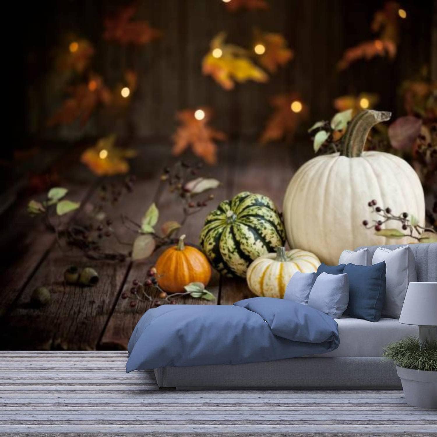 Papier peint citrouille d'automne transformez votre salon en un cocon chaleureux