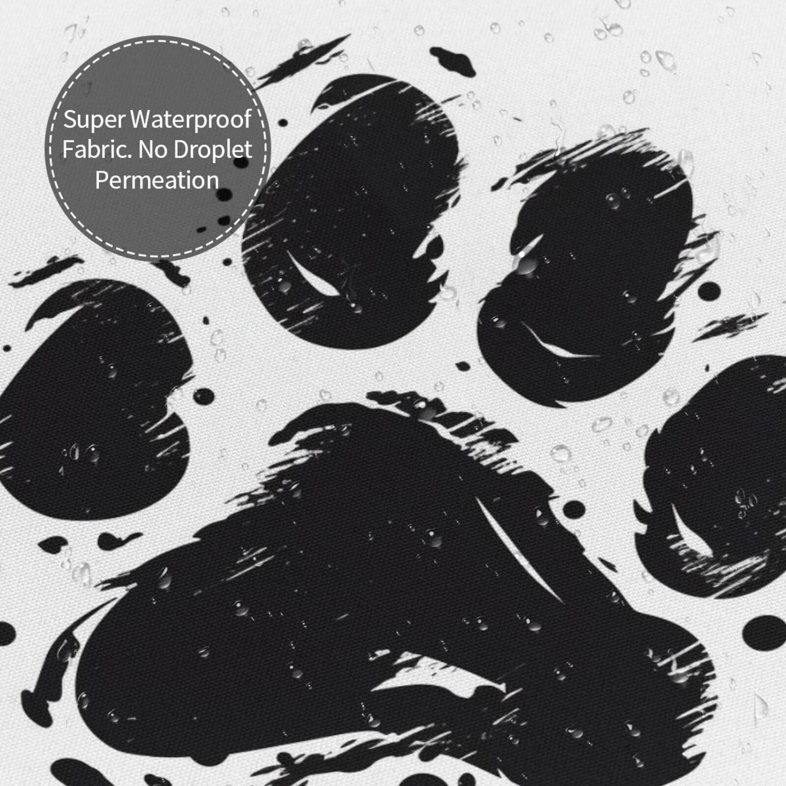 Cortina de ducha negra con estampado de silueta de animales, 152 x 183 cm, tela de poliéster impermeable, decoración de bañera con 12 ganchos, secado rápido, lavable