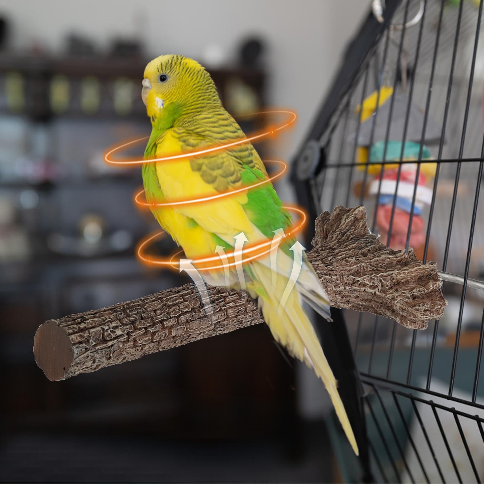 Heizbare Sitzstange für Papageien, beheizte Sitzstange für Vogelkäfig, Wärmestange für Wellensittiche, Bird Thermo Perch, Vogelwärmer für Vogelkäfig für Afrikanische Grau