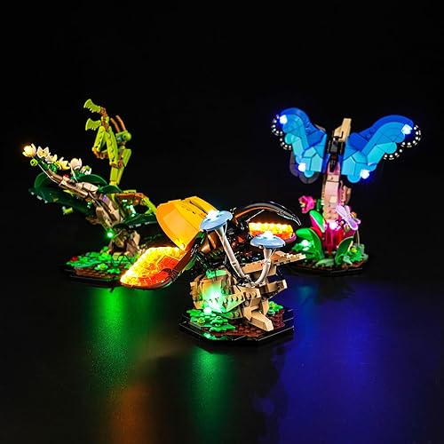 Miniatura 8 de Kit de luces LED para Lego The Insect Collection 21342 Ideas Bugs, accesorios de iluminación compatibles con Lego Nature 21342 Butterfly Set (solo