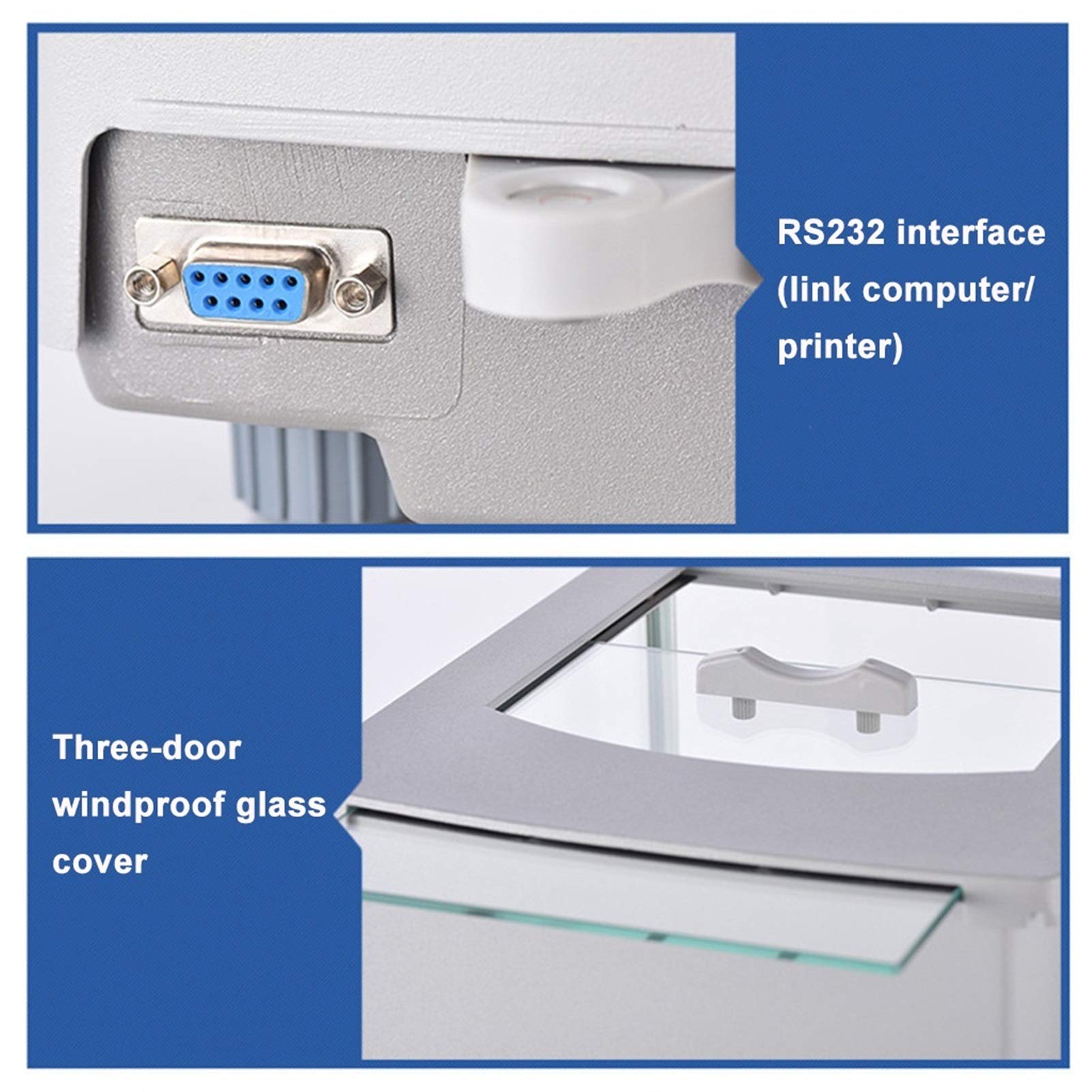 Bilancia da laboratorio Bilancia elettronica di precisione Laboratorio analitico Display LCD digitale Scientifico con parabrezza Pesatura accurata compatta per misurazioni di test scientifici (320 g/0
