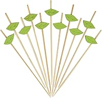 Vista 17 de Minisland Palillos de cóctel de manzana roja, palos de bambú de 5 pulgadas de largo, palillos de dientes elegantes para aperitivos, brochetas