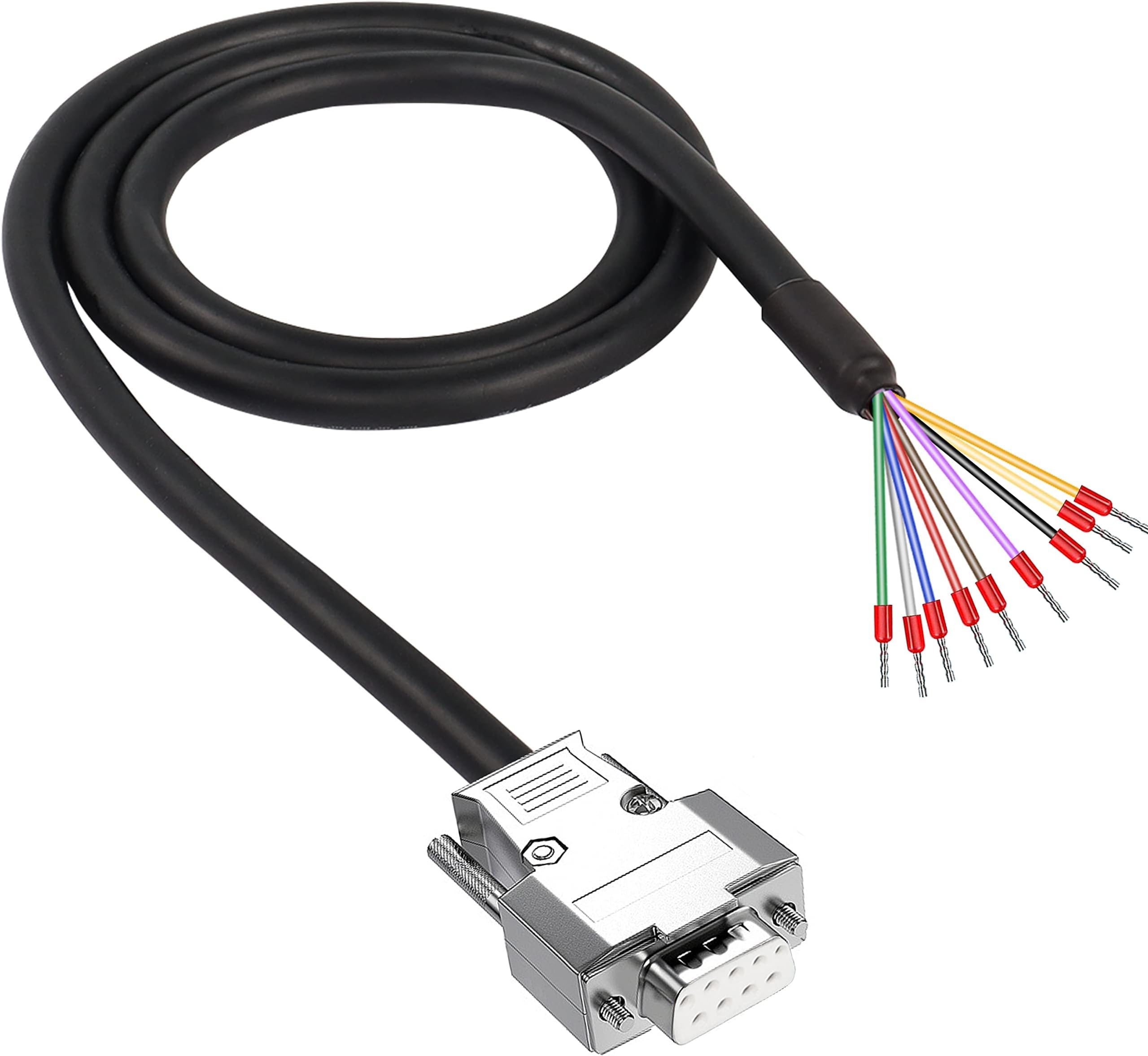 DB9 Connector Adapter Cable, D-SUB 9Pin RS232 RS485 Serial Port Extension Cable Replacement with Bare Wire 22AWG (DB9 Female)