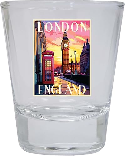 Miniatura 8 de R and R Imports London England Design B Souvenir - Vaso de chupito redondo de 1.5 onzas, color azul, paquete de 2