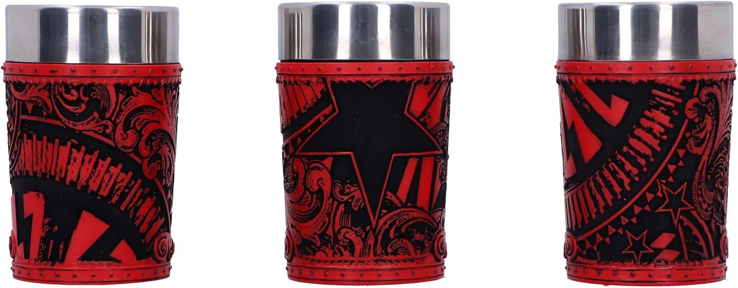 Nemesis Now Shot Glass Collection Set of 3, Hand-Painted Rock Band Merchandise, Music Collectibles, Gifts for Heavy Metal Fans - Officially Licensed ACDC