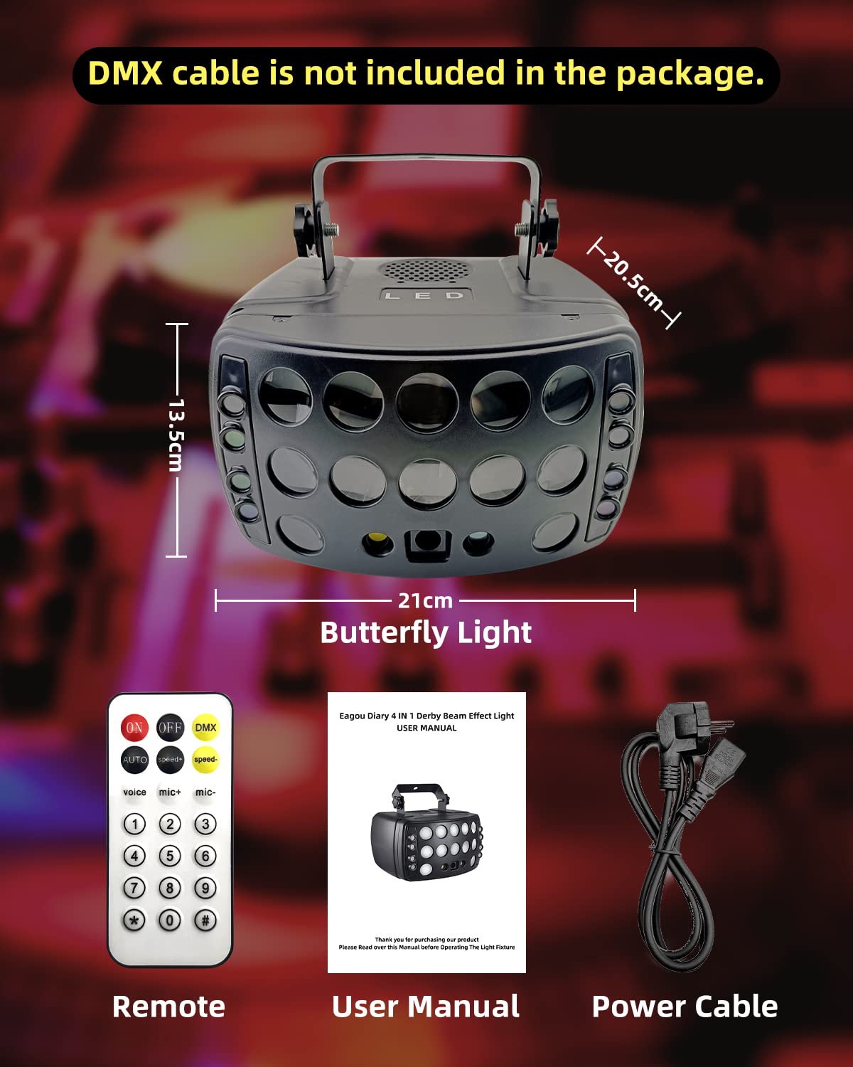 Partylicht 50W RGBW LED Disco Licht 4 in 1 Stage Lichter Disco DJ Home Bar | Mehreren Arbeitsmodi, Partybeleuchtung mit Ultra-Smooth Dimming für Disco DJ Home Bar