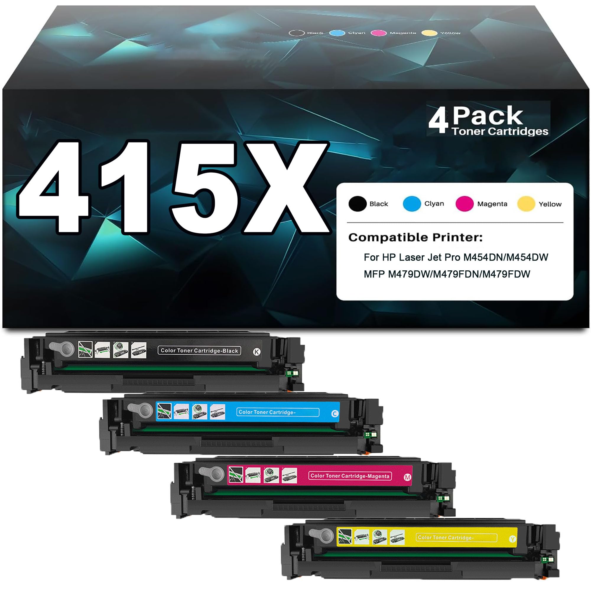 Cartuccia Toner Compatibile ad alta resa 415X sostituisce per HP 415X per stampanti multifunzione per HP LaserJet Pro M454DN/M454DW/MFP M479DW/M479FDN/M479FDW