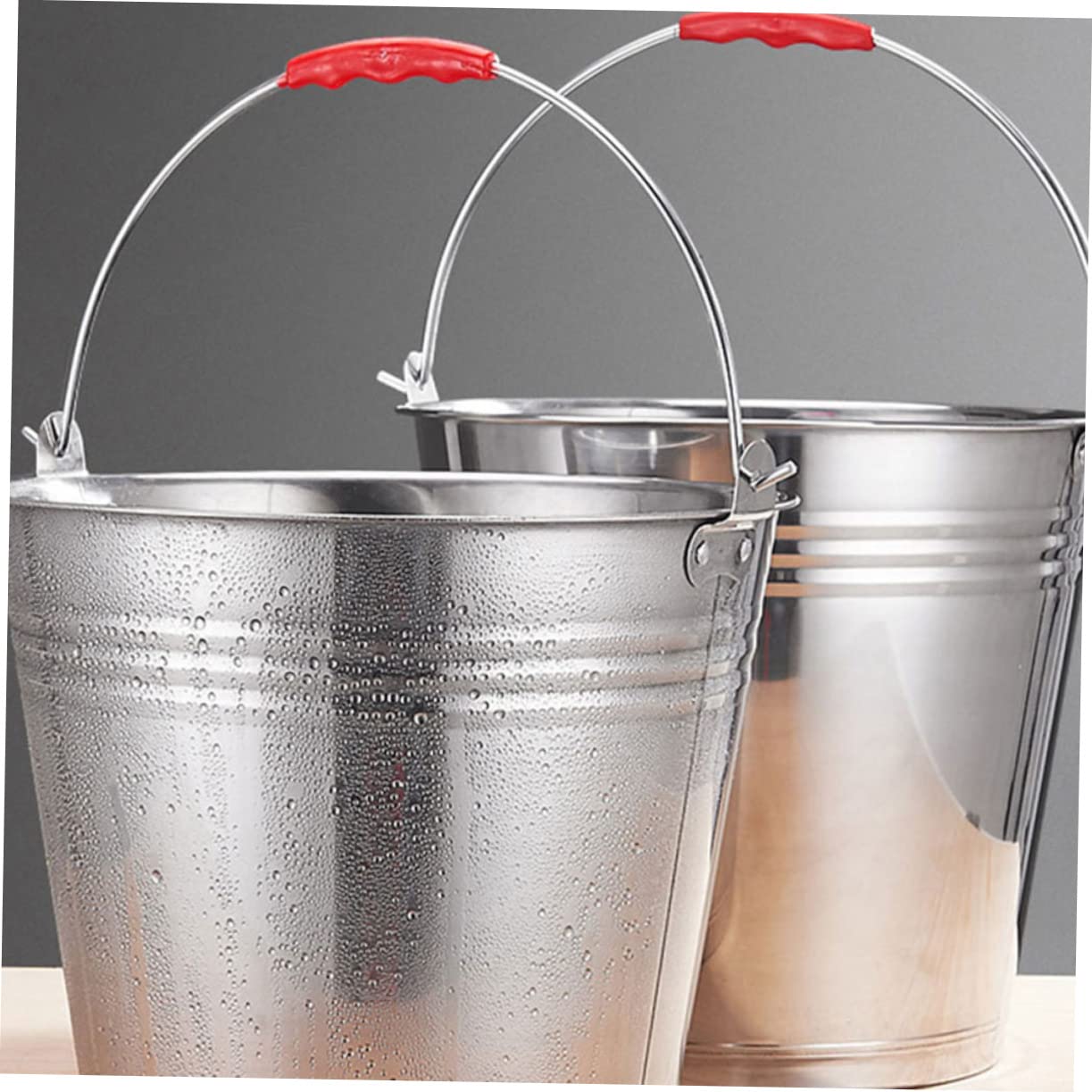 OUNONA Cubo de Acero Inoxidable 304 Construcción Sola Pieza con Tapa y Asa con Gran Capacidad Capacidad 8l Cubo Multiusos para Leche y Agua