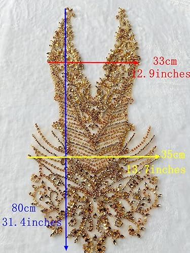 Miniatura 5 de Apliques de diamantes de imitación hechos a mano para coser en cuentas, parches de recorte, accesorios para vestido de novia, parche de encaje