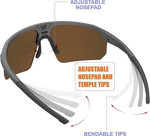 Miniatura 6 de WDP100 Q217 HD Gafas de sol polarizadas para mujeres y hombres, ciclismo, correr, pesca, senderismo, golf, béisbol, voleibol, deportes al aire