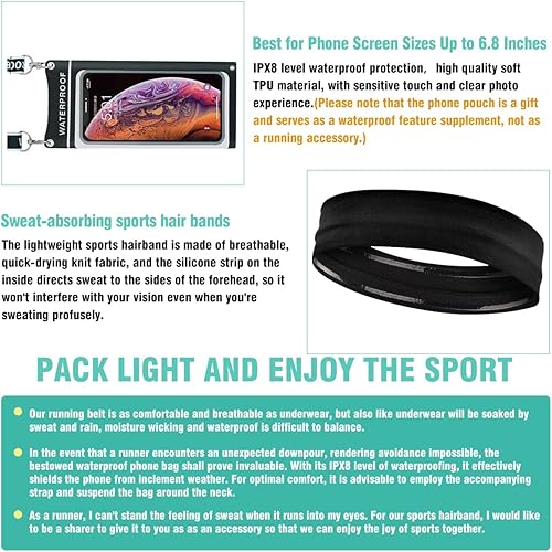 Miniatura 3 de JVZI Cinturones delgados para correr para mujeres y hombres  invisibles, transpirables y antirrobo  Cangurera para teléfono  Cinturón de viaje