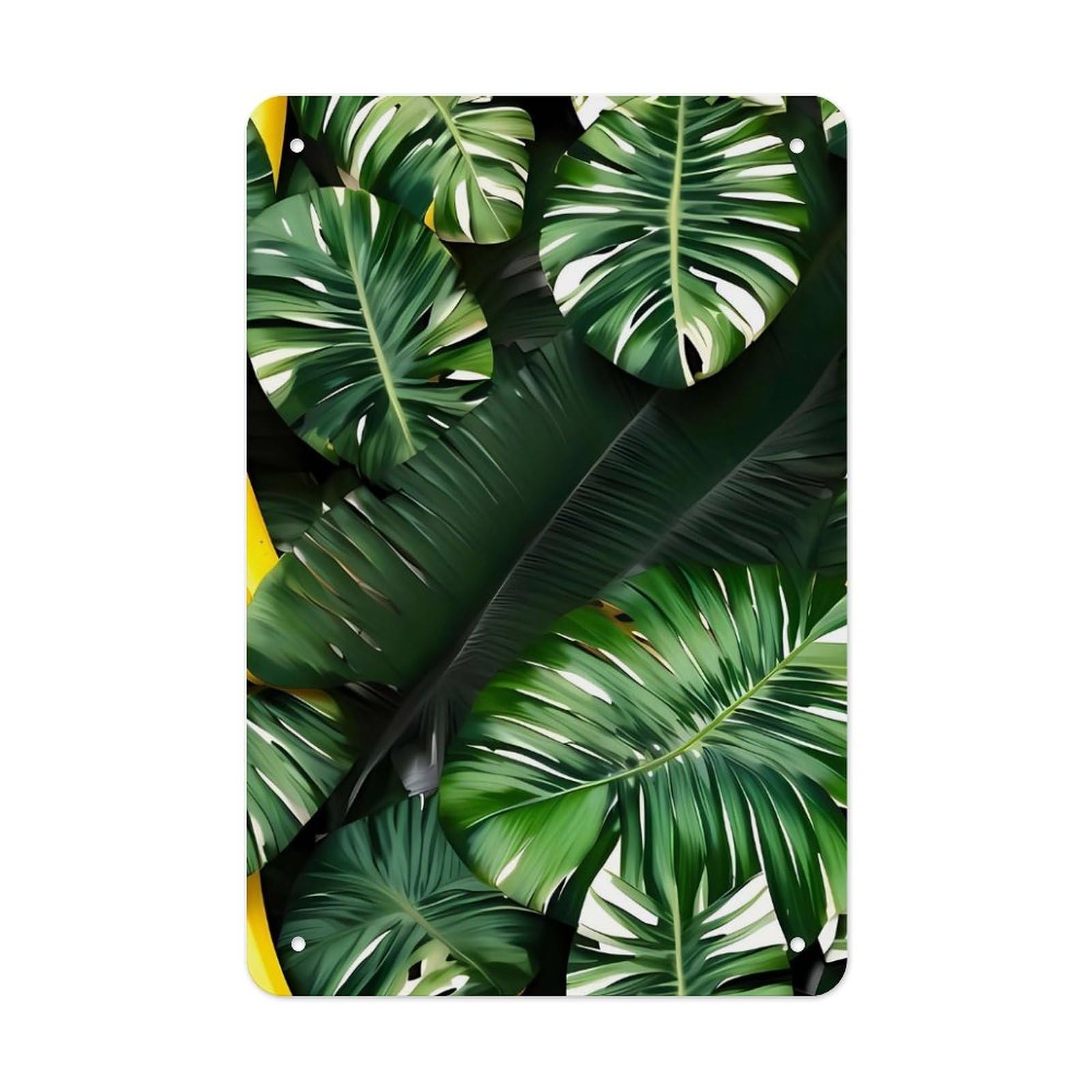 QMNLKH Banana And Palm Plaques for Wall Decor, Personalized Metal Tin Sign for Home, Multifunctional Poster for Office, Fashion Painting for Hallway, Wall Art Pictures, 7.9x11.8Inch