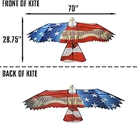Vista 3 de WindNSun Super Size U.S.A. Patriot Eagle - Cometa de nailon, 70 pulgadas de ancho