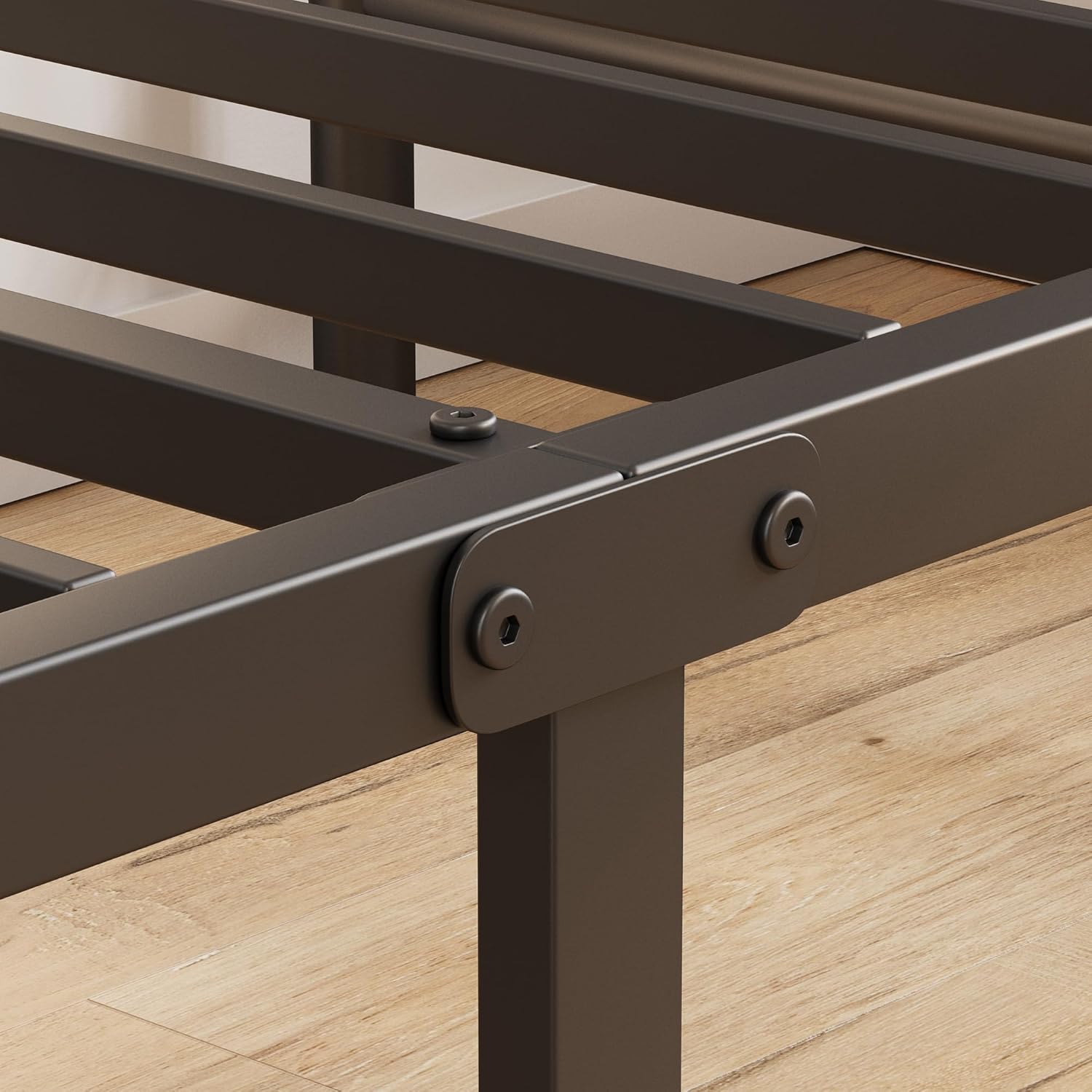 Daybed-Metal-Twin-Size-Bed-Frame - with Headboard, Heavy Duty Steel Slats Support for Bedroom Guest Room, No Box Spring Needed,Easy Assembly, Black