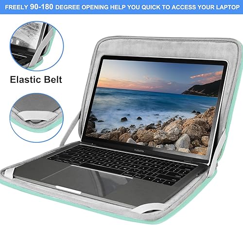 Vista 44 de Funda para laptop de 15.6 pulgadas, duradera a prueba de golpes, funda protectora con tapa, maletín de transporte para computadora, compatible