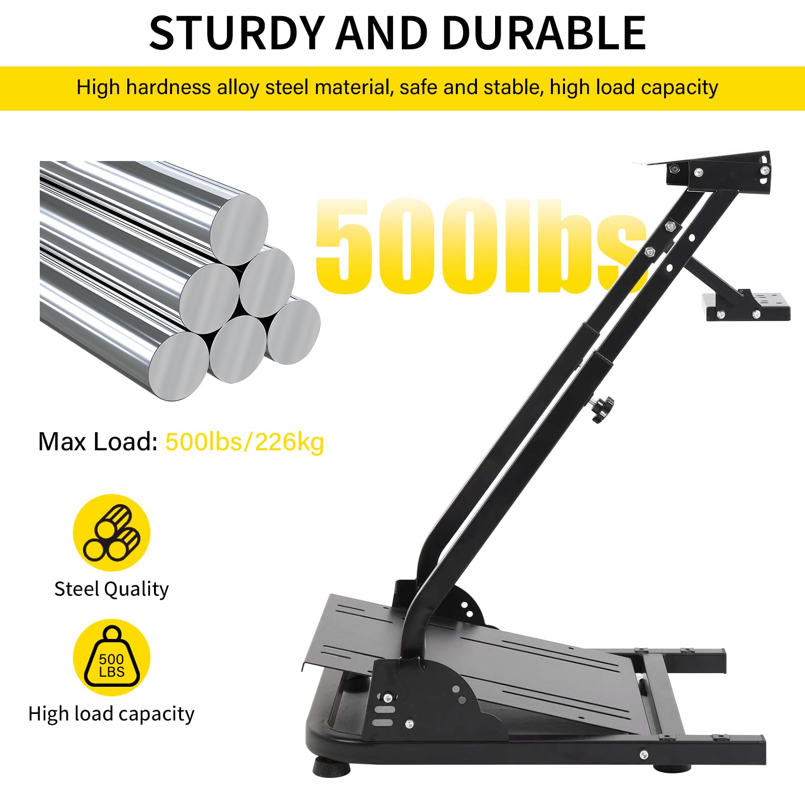 VELPAX Support de volant de course ajustable pour Logitech G25, G27, G29, G920 Racing Simulator Cockpit Video Game Accessories, Shifter Wheel Pedals NOT Included