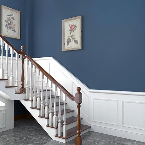 Miniatura 3 de Papel tapiz azul oscuro sólido de 15.8 x 393 pulgadas, papel tapiz de vinilo para despegar y pegar, papel adhesivo azul para armarios, papel de