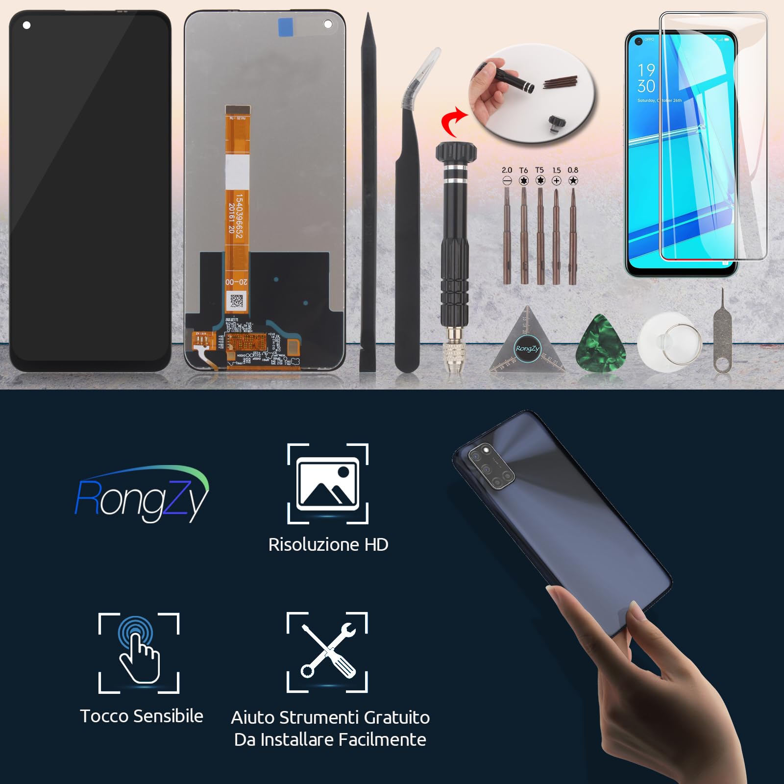 Display LCD Per Oppo A52 4G - Schermo Di Ricambio Con Touch, Compatibile CPH2061/CPH2069 - Foto 6